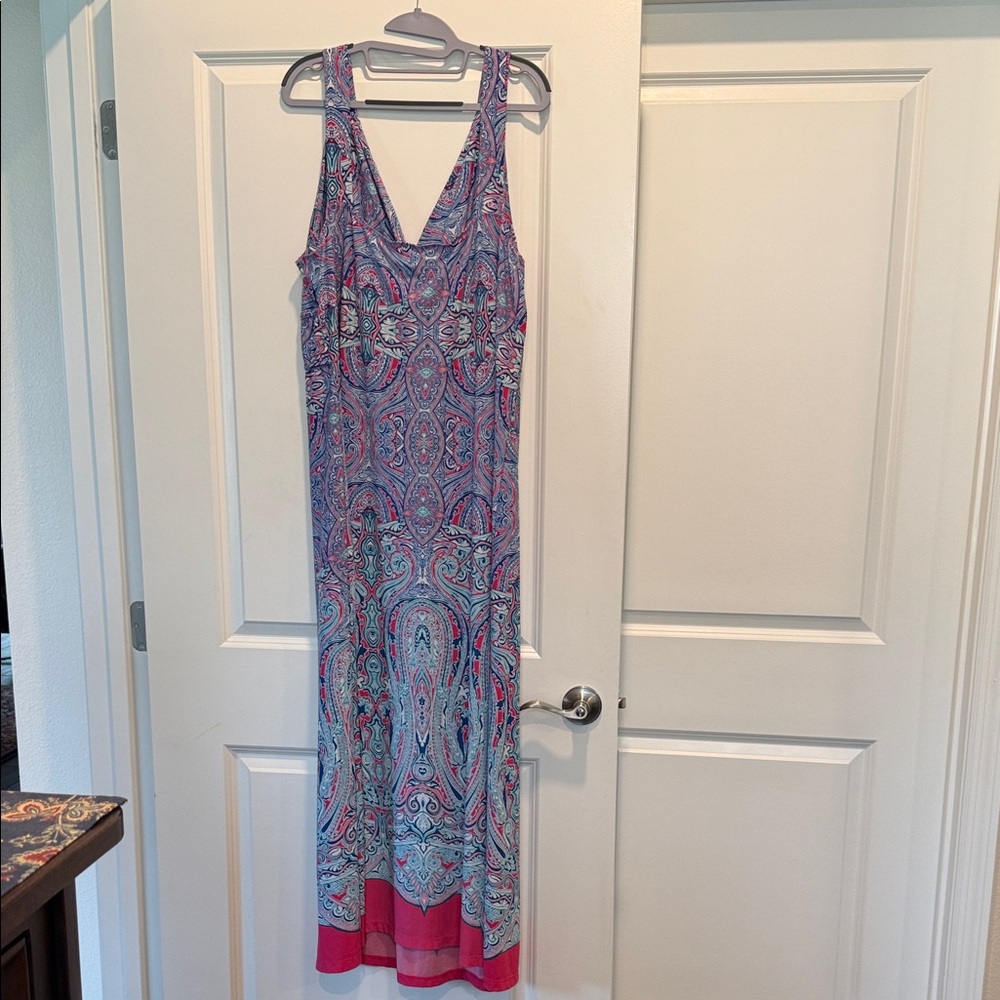 New Directions 2X Paisley Maxi Dress - Picture 2 of 6